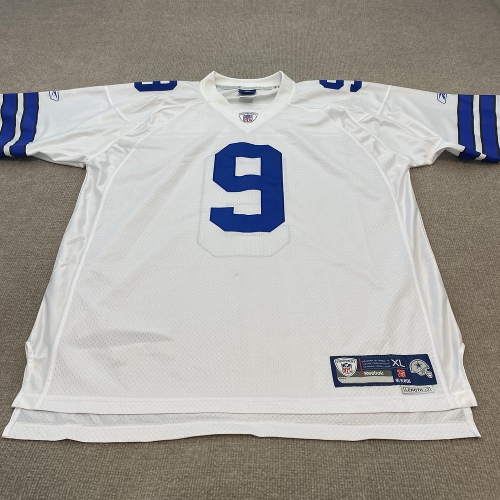 Dallas Cowboys Jersey Mens XL White NFL Football Tony Romo 9 Reebok Damaged